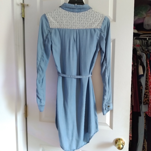 Adorable Denim Mini Dress - Picture 2 of 6